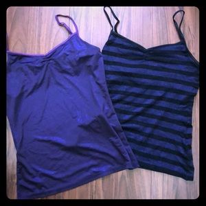 2x Pretty Shimmery Purple Bodycon Tanks